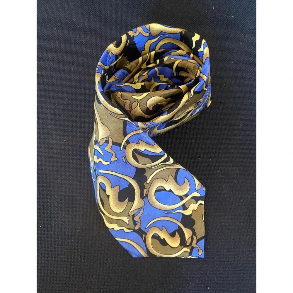 Grateful Dead Steal Your Face First Set Silk Tie Blue Gold Psychedelic Swirl USA
